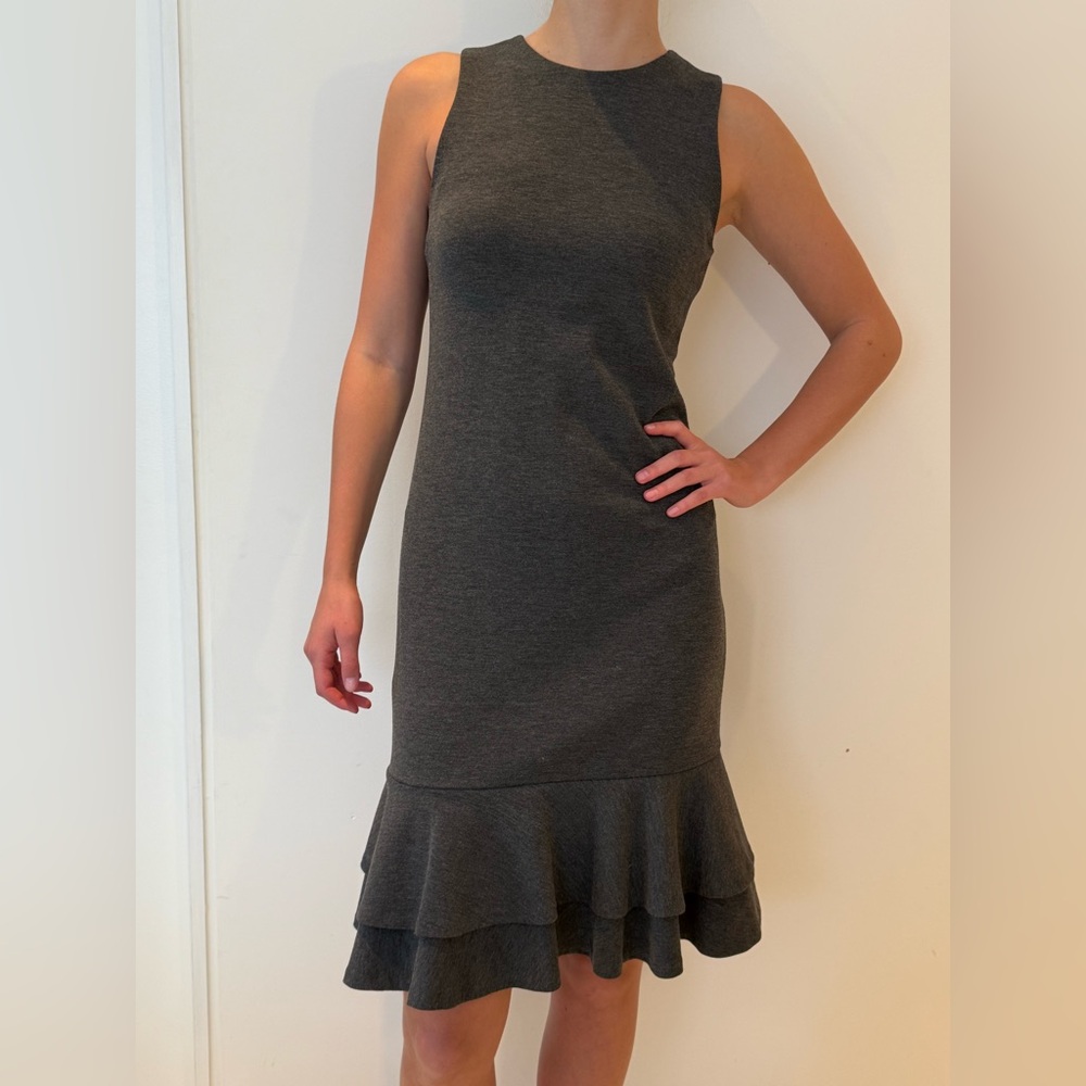 Ralph Lauren Charcoal Ruffle Hem business Dress